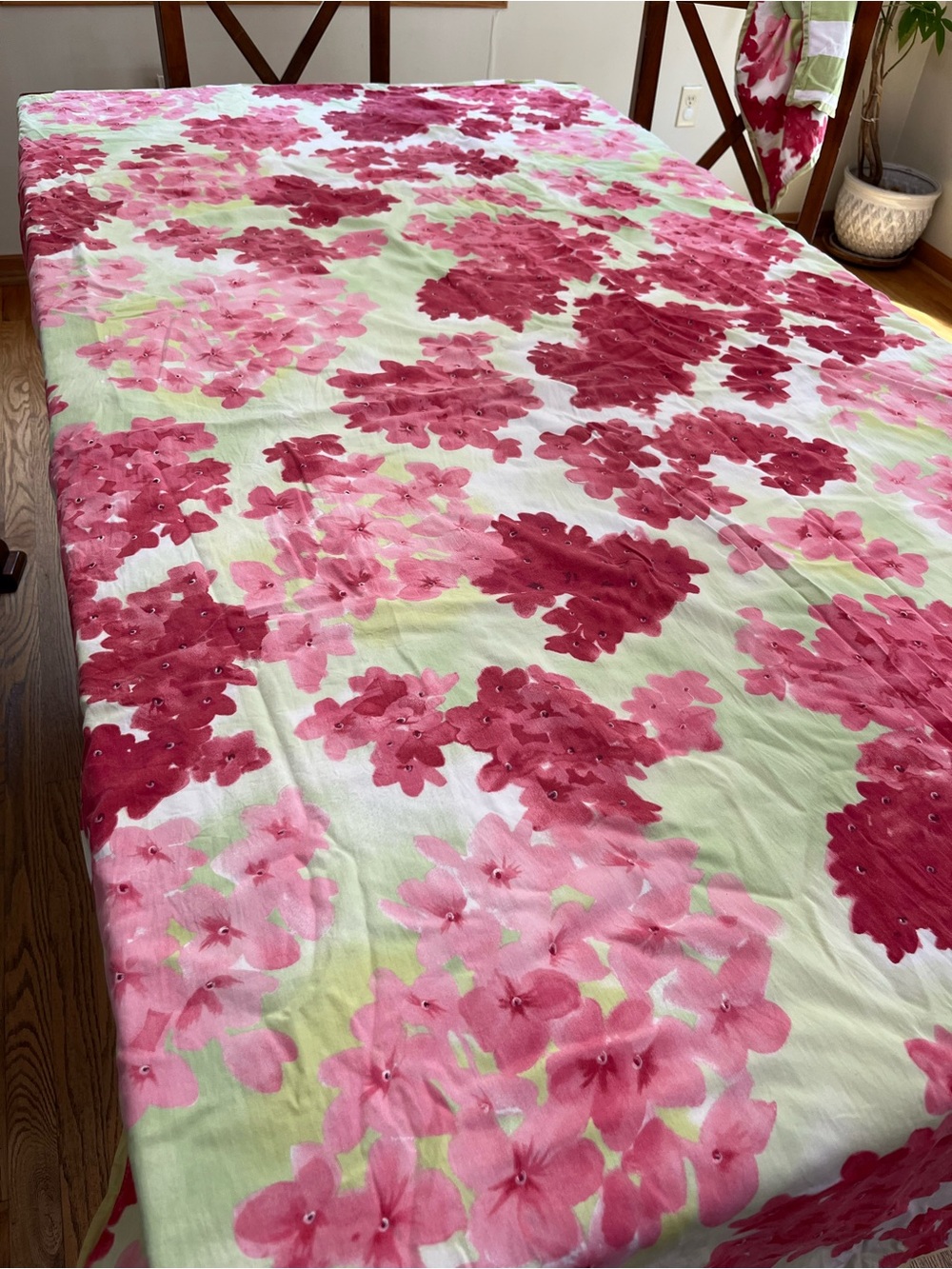 Twin - Tommy Hilfiger Hydrangea Print Duvet Cover & Sham - Pink & Green